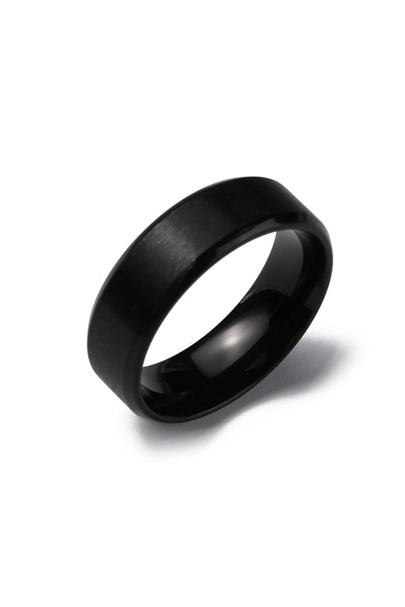 2 pc PVD Vacuum Plating Matte style 304 Stainless Steel Wide Band Finger Rings for Women Men Plain Band Rings Electrophoresis Black 6mm Inner Diameter: US Size 5 3/4(16.3mm)
