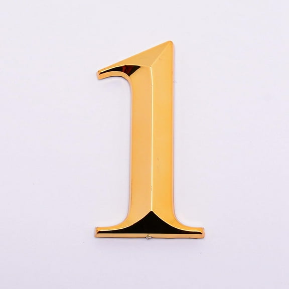 2 pc Plastic PVC Number Sign Labels golden Num.1 1: 71x36x8mm
