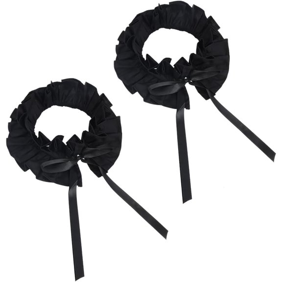 2 pc Polycotton Collar Neckline Trim DIY Garment Accessories Black 1210mm handmade