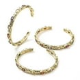 thumbnail image 1 of 2 pc Rack Plating Brass Pave Colorful Cubic Zirconia Open Cuff Bangles for Women Long-Lasting Plated Lead Free Cadmium Free Real 18K golden Plated Inner Diameter: 2-1/2x2-1/4 inch(6.2x5.8cm), 1 of 3