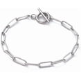 2 pc Resistant 304 Stainless Steel Paperclip Chain Bracelets with ...