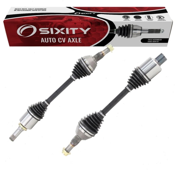Sixity Auto 2 pc Front CV Axle Kit compatible with Chevrolet Traverse 2009-2017 - Pair Left Right Driver Passenger Complete Axle Shaft Assembly