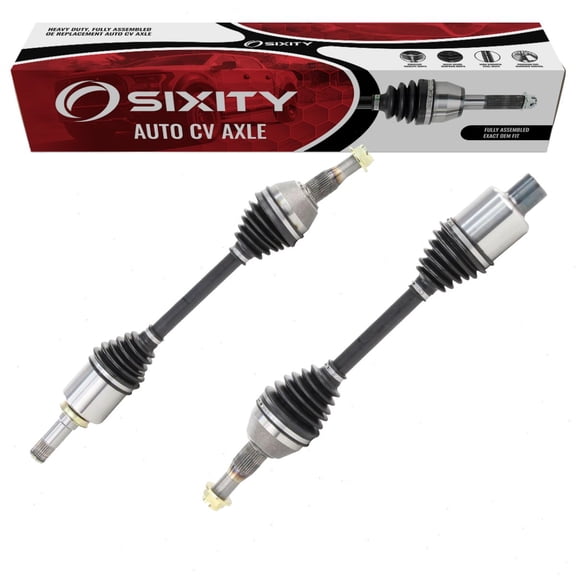 Sixity Auto 2 pc Front CV Axle Kit compatible with GMC Acadia 2007-2017 - Pair Left Right Driver Passenger Complete Axle Shaft Assembly