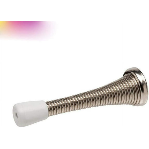 2 pc Spring Door Stopper Door Stop Wall Decorative Door Stopper Protect Doors & Wall Household Door Stopper,Satin Nickel 4 in