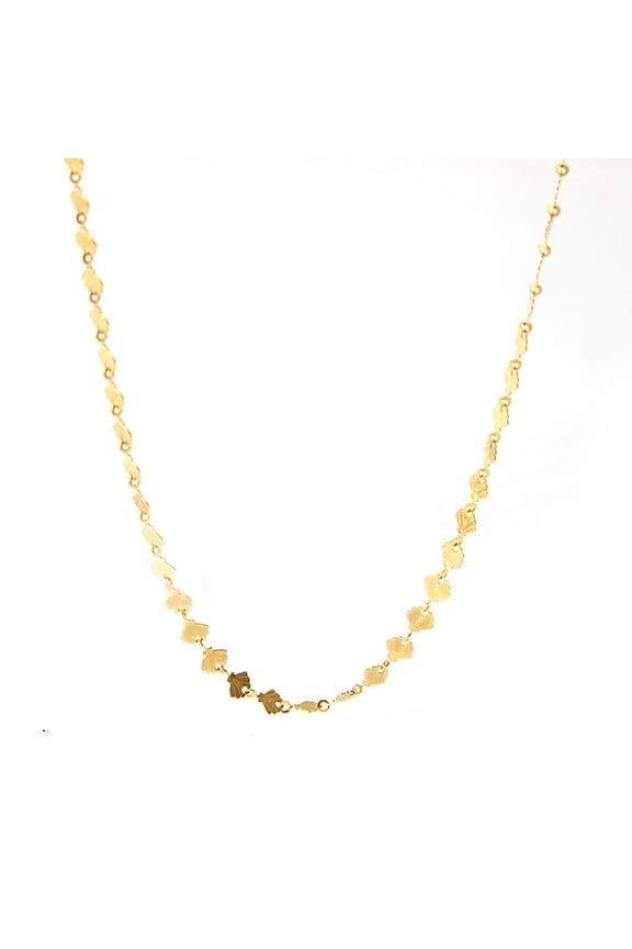 2 pc Stainless Steel Shell Shaped Link Chain Necklaces for Women Golden 15.75 inch(40cm)