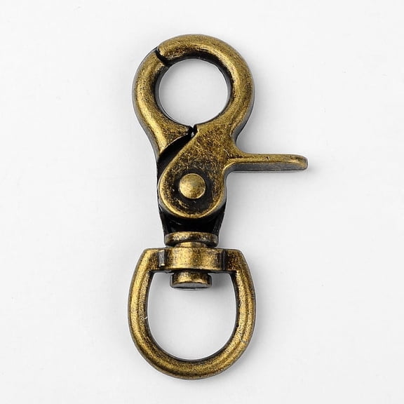 2 pc Tibetan Style Alloy Lobster Swivel Clasps Swivel Snap Hooks Antique Bronze 62x30x9mm