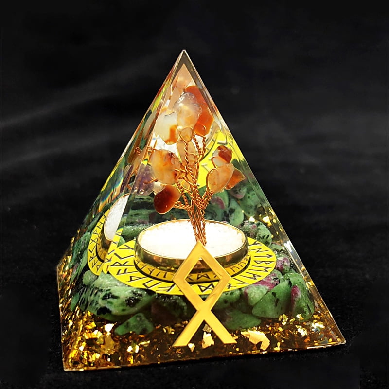 2 pc Viking Rune Symbol-Estate Orgonite Pyramid Resin Display ...
