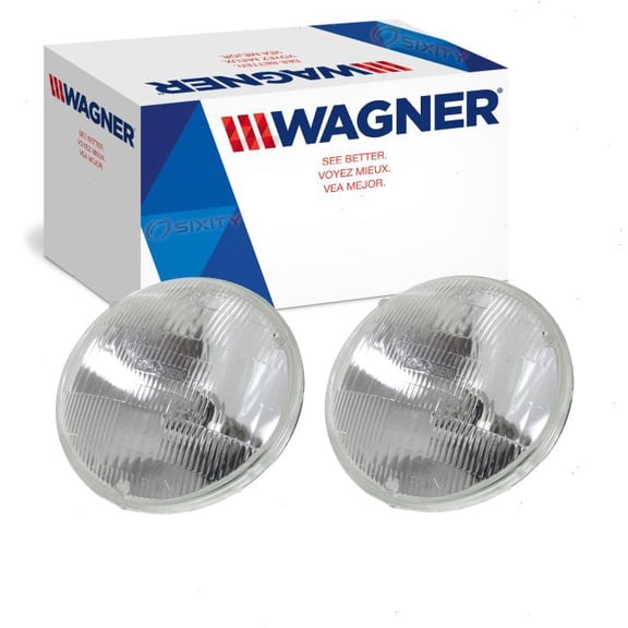 2 pc Wagner High Beam Headlight Bulbs compatible with Plymouth Barracuda Belvedere Belvedere II Cricket Cuda Custom Fleet Speci 1958-1974