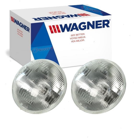 2 pc Wagner Low Beam Headlight Bulbs compatible with Chevrolet 3100 3B 3C 3D 3E 3F 3G Bel Air Biscayne Brookwood C10 C10 Panel 1958-1982