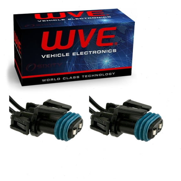 2 pc Wells WVE Headlight High Beam Light Connectors compatible with Dodge Avenger Charger Daytona Durango Intrepid Journey Magnum Monaco R 1990-2019