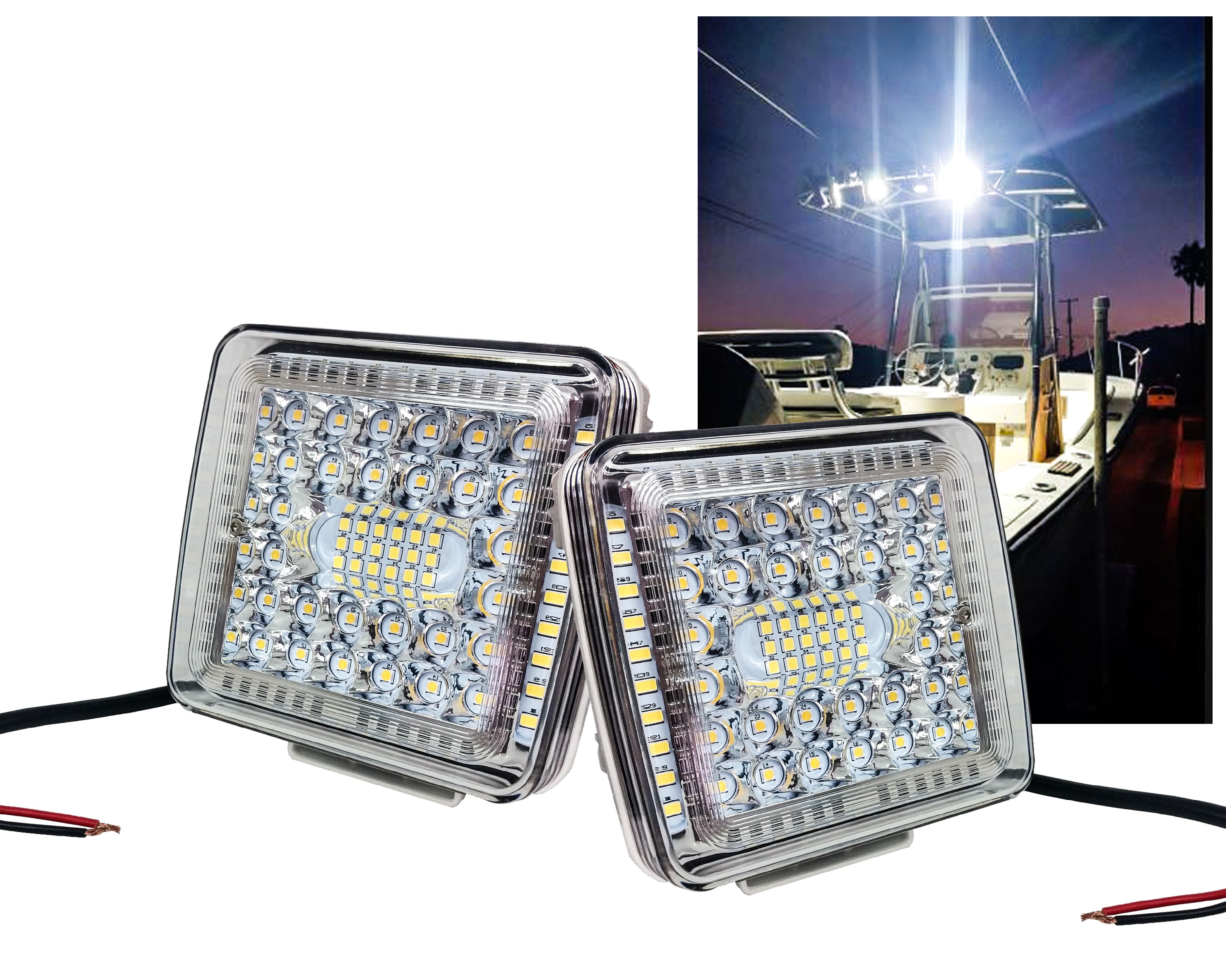 2 pc. White 4" High Output 360° Wide Beam Osram LED Work Lights Driving Offroad Truck Trailer Tractor SUV Marine Boat Combo Beam 12-32 volts
