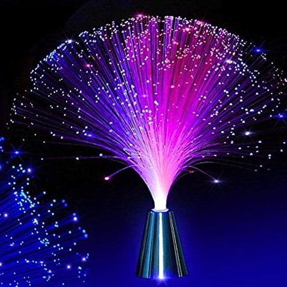 2 pck 13 inch LED Colourful Changing Fibre Fiber Optic Fountain Night Light Calming Lamp Christmas