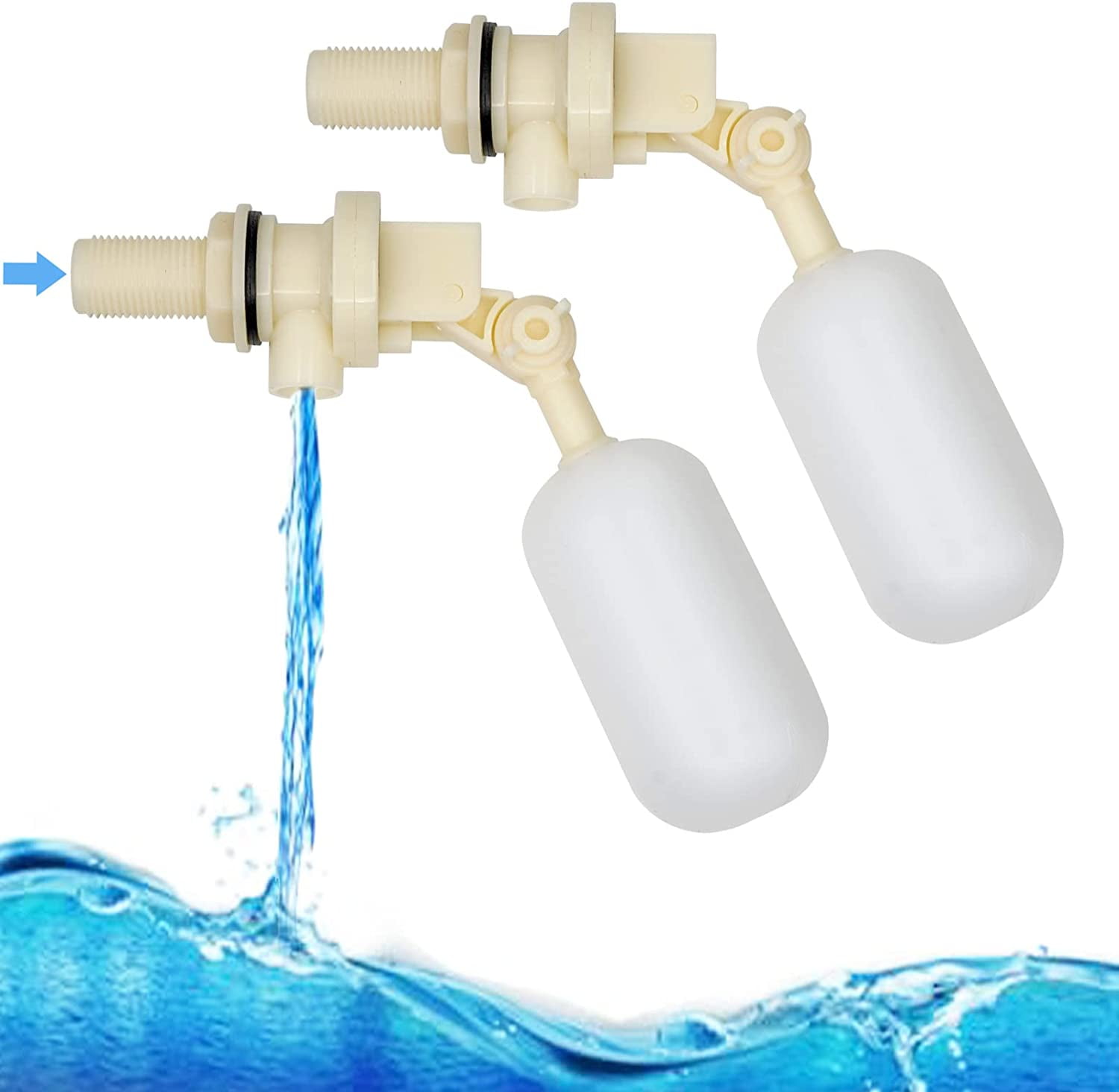 2 pcs 1/2 Inch Float Ball Valve for Automatic Drinker Shut Off Filling Ball Valve for Cattle