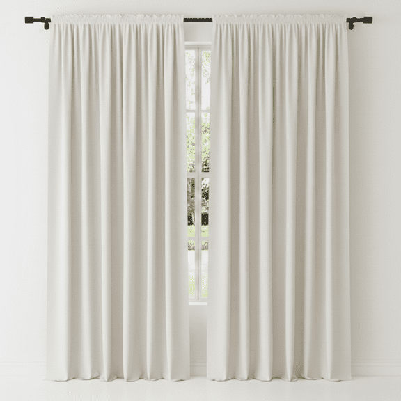 2 pcs 10 feet x 10 feet Polyester Backdrop Drapes Curtains Panels with Rod Pockets - Wedding Ceremony Party Home Window Decorations - IVORY