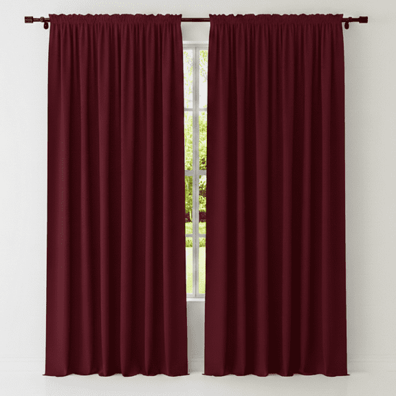 2 pcs 10 feet x 10 feet Polyester Backdrop Drapes Curtains Panels with Rod Pockets - Wedding Party Home Window Decorations - BURGUNDY