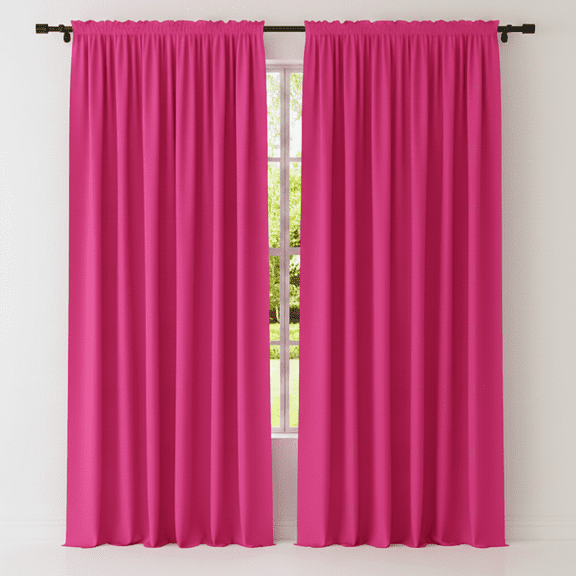 2 pcs 10 feet x 10 feet Polyester Backdrop Drapes Curtains Panels with Rod Pockets - Wedding Party Home Window Decorations FUSCHIA HOT PINK
