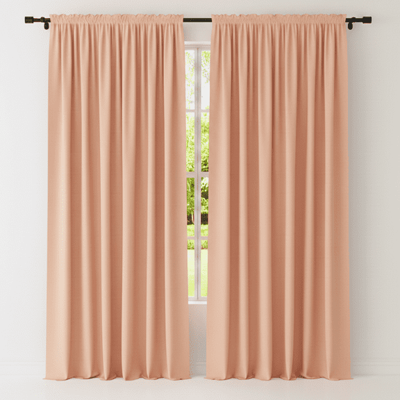 2 pcs 10 feet x 10 feet Polyester Backdrop Drapes Curtains Panels with Rod Pockets - Wedding Party Home Window Decorations - PEACH