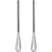 2 pcs 10 inch Mini Whisk, Small Whisks for Cooking, 304 Stainless Steel Mini Whisk - Essential Tiny Wire Whisk for Whisking, Beating, Cooking, Baking, Blending Eggs & Sauces