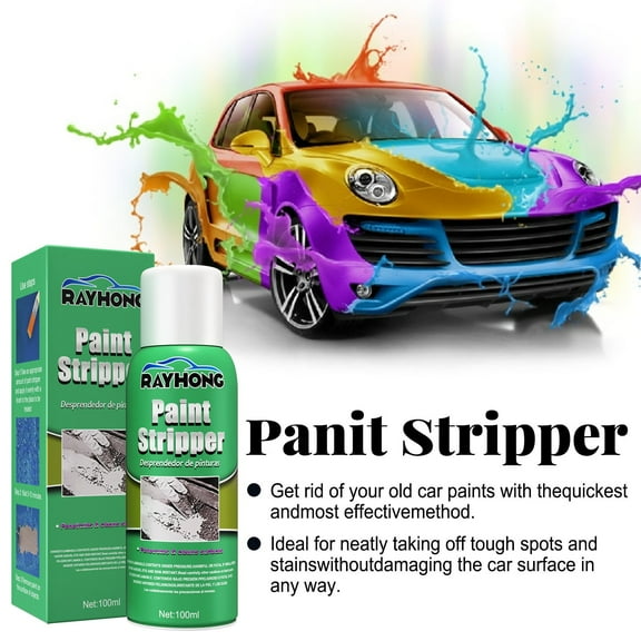 2 pcs 100ml Paint Stripper, High Efficiency Paint Remover for Metal Surfaces, Paint Stripper for Metal and Wood, Automotive Paint Stripper, Paint Stripper with Brush Wall Surface, Paint Remover Tool