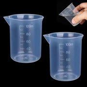 2 pcs 100ml Transparent Measuring Cups Measuring Jugs, Graduated Beaker Plastic Liquid Measuring Cup Measuring Jug for Lab Household Kitchen Cooking Baking Measure Tool
