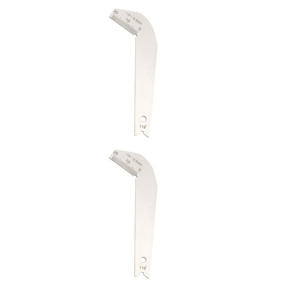 2 pcs  118 Degree Stainless Steel Drill Gauge Bit Pattern Drill Template Gauge Welding Inspect Tool Weld Drill (Silver)