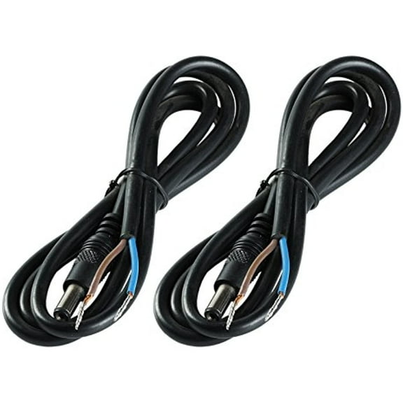 2 pcs 3.5Ft DC Power Male Jack Plug with 2 Cond Wire Brown and Blue