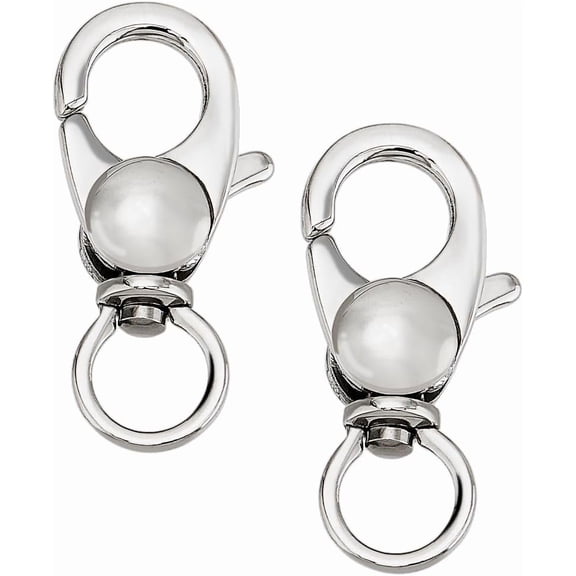 2 pcs 304 Stainless Steel Swivel Lobster Claw Clasps Swivel LanyardsTrigger Snap Hooks Strap for DIY Keychain Key Rings DIY Bags and Jewelry Findings Stainless Steel Color