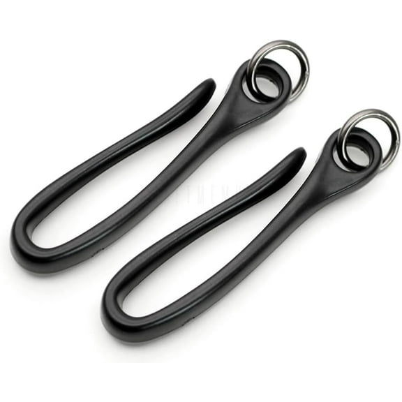 2 pcs 70X16 MM Wallet Japanese Alloy Fish Hook Keychain Holder Belt Clip Leathercraft Accessories (Newly Added : Black)