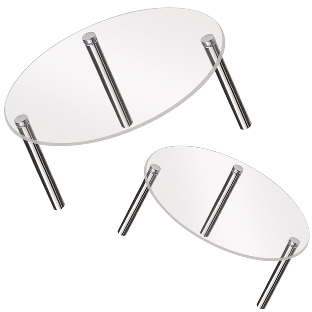 2 pcs Acrylic Cake Stand Round Cake Stand Dessert Display Holder Clear ...