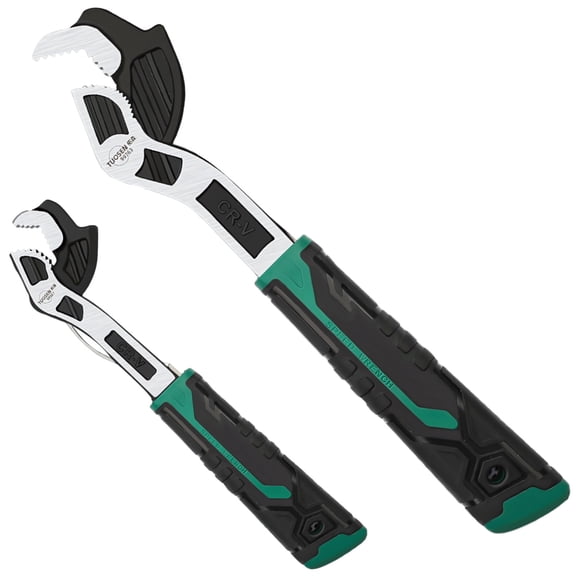 2 pcs Adjustable Wrench Set, Self-Adjusting Quick Wrench, 6 in / 15.2 cm & 10.4 in / 26.5 cm Multi-Function Pliers, High Carbon Steel, Max Jaw 0.5 in / 12 mm & 1 in / 25 mm