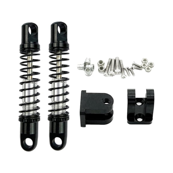 2 pcs Aluminum Alloy Front Shocks Absorber Spring with Fixed Seat Dampers for per per per per per per 1/16 RC Vehicles Spare Part Accessories Assembly Black