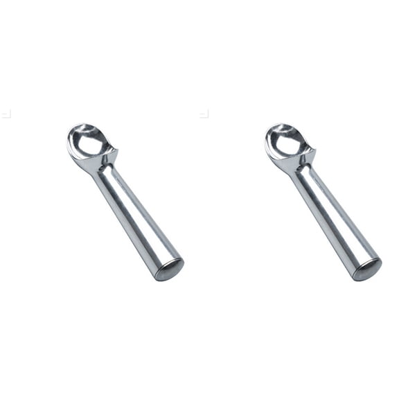 2 pcs Aluminum Alloy Gear Handle Ice Cream Scoop Non-stick Autolysis Mashed Potato Cookie Spoon-2 Ounces(Silver)