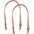 thumbnail image 1 of 2 pcs Brown Leather Purse Strap Replacement Handles 20mm Wide Handbags Shoulder Bag Strap with Antique Bronze Swivel Lobster Buckles, 1 of 9