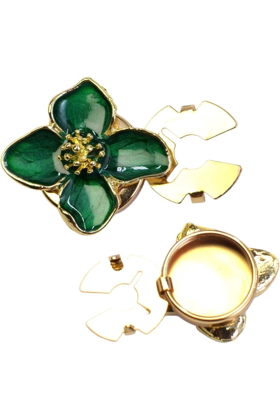 2 pcs Button Covers,Button Covers for Women Blouses,White FlowerGolden Base Cufflinks Mens Dress Shirt,Suitable for DIY Craft Sewing Accessories(b:green)-yj
