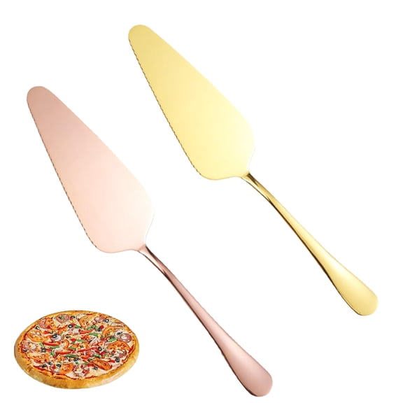 2 pcs Cake Cutter, Multiple Colors Cake Spatula Mirror Polishing, Pie Server with Serrated Edges, Food Grade Cake Server 401 Stainless Steel, For Wedding and Party