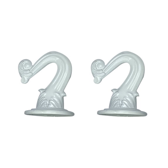 2 pcs Ceiling Hooks for Hanging Plants Flower Pots, Hanging Lights Metal Small Hooks, Indoor Outdoor Wall Heavy Duty Plant Hanger Swag Hook, Durable Wall Mount Hooks for Garden(White,1.5x1.1")