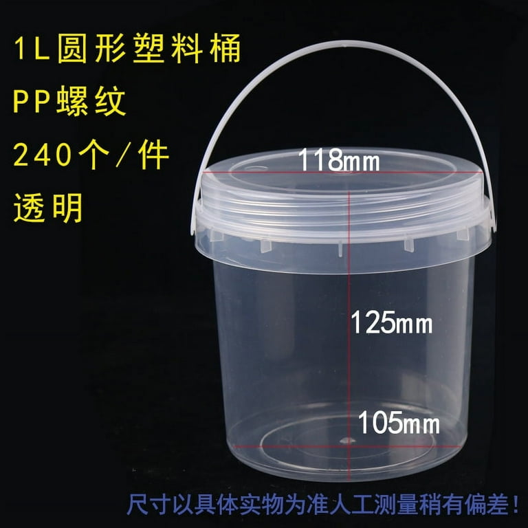 Clear plastic best sale bucket with handle