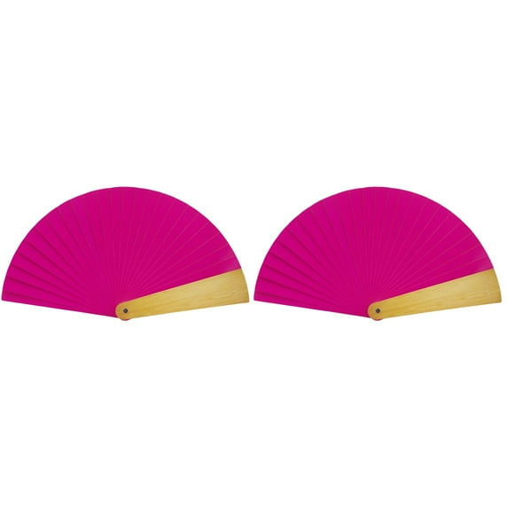 FUEENIRVA Rosy Color Change Folding Fan for Performance and Daily Use 2Pcs