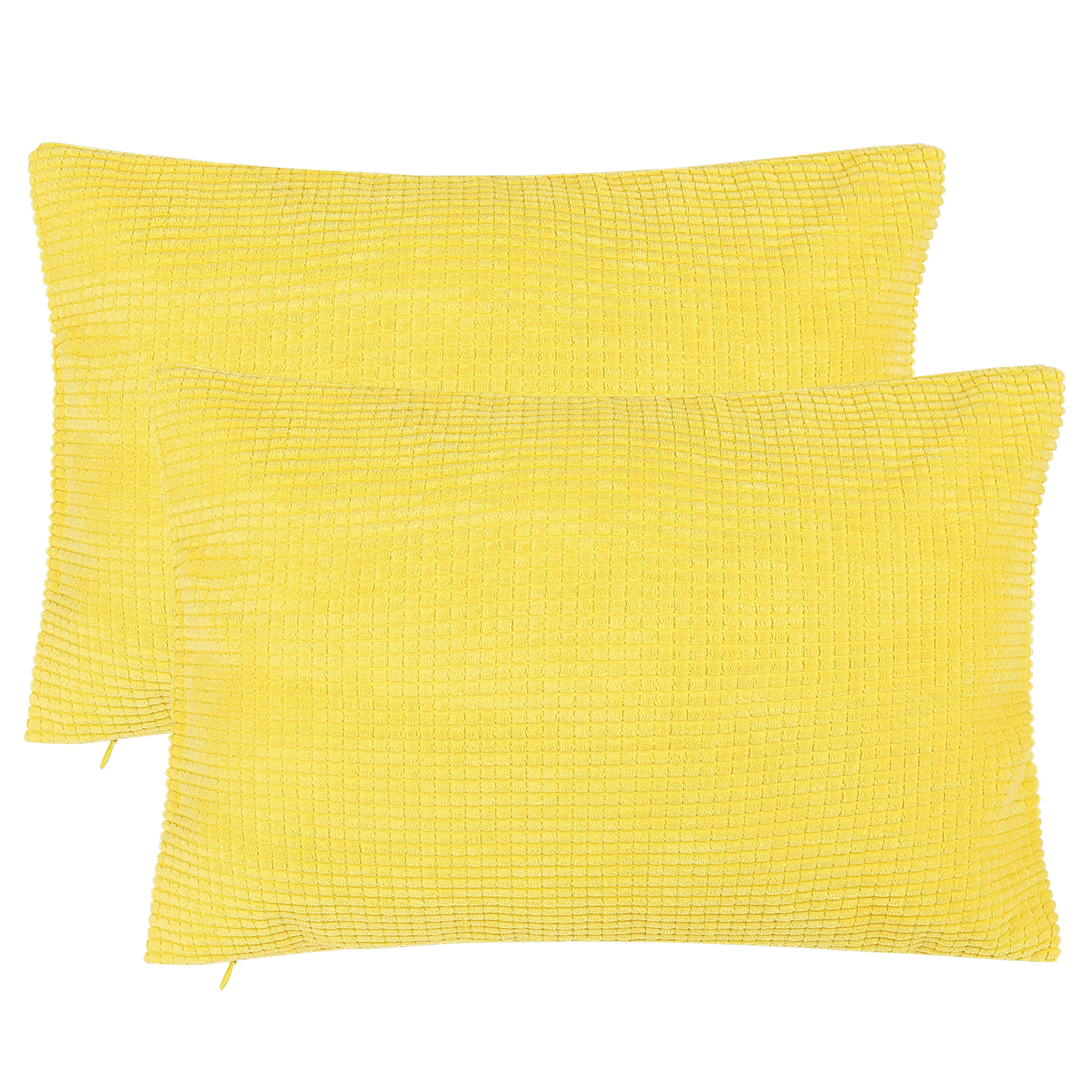 2-pcs Corduroy Decorative Throw Pillow Covers Dark Yellow 12"x18"
