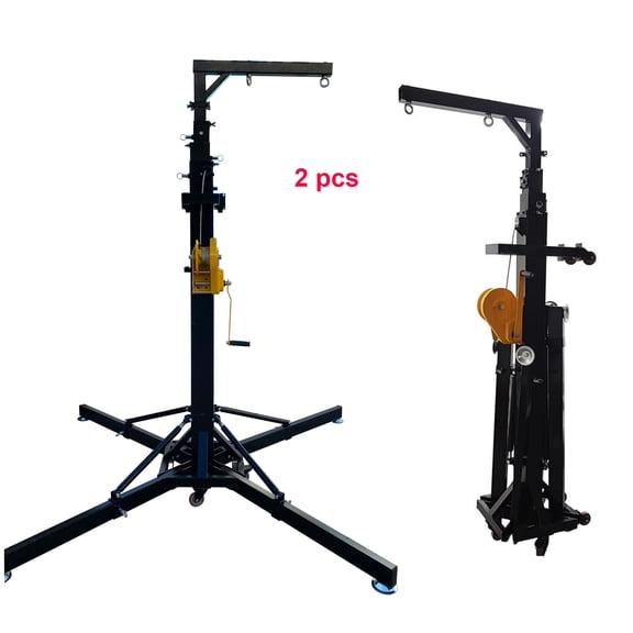 2 pcs Crank Stand Stage Speaker Suspension Bracket Truss Stand with Outriggers 550lb Capacity
