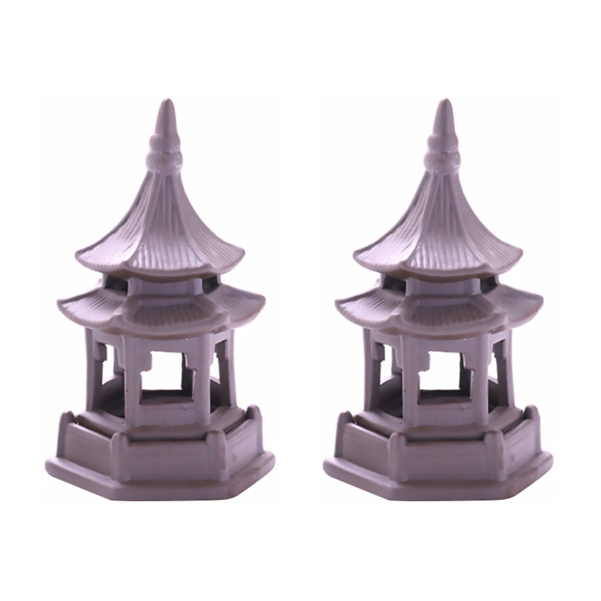 2 pcs  Decorative Pavilion Model Adornment Fish Tank Ornament Aquarium Accessory