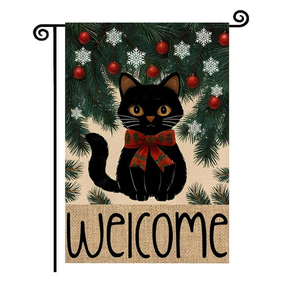 2 pcs Double Sided Garden flag, 11.8 x 17.7 Inch Outdoor Christmas Welcome Decor for Garden and Yard