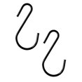 thumbnail image 1 of 2 pcs!! DreamyJuly 1.5 Inch S Hooks For Hanging Metal S Shaped Hook Christmas Ornament Hooks S Wire Hanger‌ Connectors For Hanging Jewellery Small Kitchenware Potted Plants, Black hooks 5*3, 1 of 9
