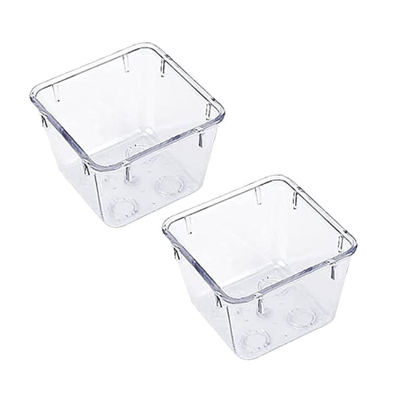 2 pcs!! DreamyJuly Plastic Drawer Organizer Set 4 Sizes Desk Drawer Divider Organizers and Storage Bins For Makeup Jewelry Gadgets For Kitchen Bedroom Office Bathroom Office, Transparent storage box