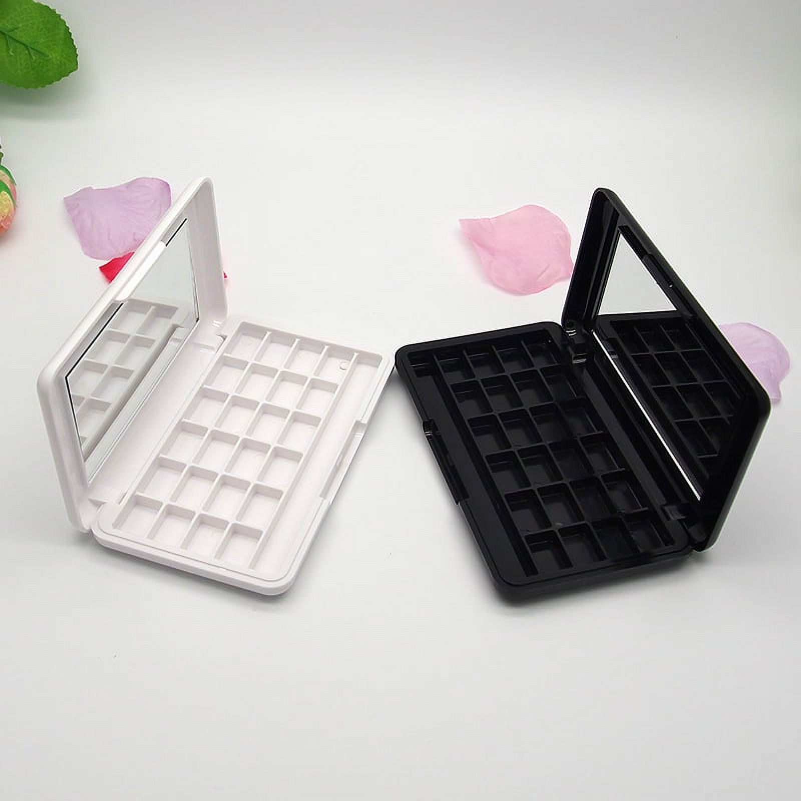 2 pcs Empty Eyeshadow Palettes DIY Eyeshadow Containers 24Grids Eyeshadow Case with Mirrors