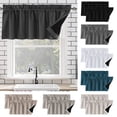 thumbnail image 1 of 2 pcs Energy Efficient Valance for Windows Rod Pocket Room Darkening Durability Topper Curtains Valance 16 Inch Length for Bedroom Living Room, 52" W x 18" L, 1 of 8