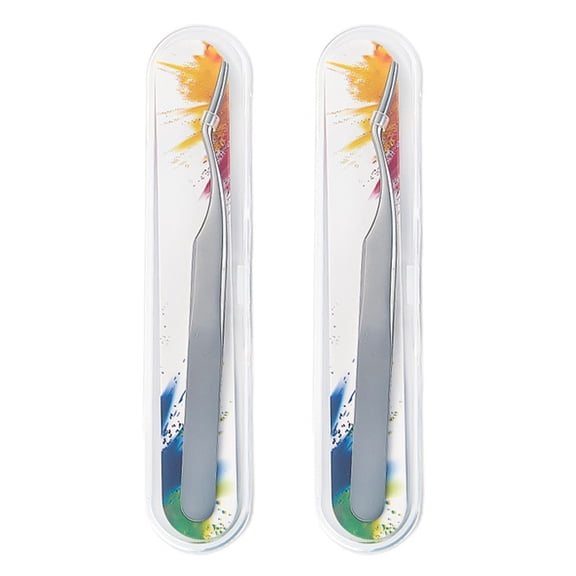 2 pcs Eyelashes Applicator Tool Eyelash Extension Tweezers Remover Clip Tweezers Nipper