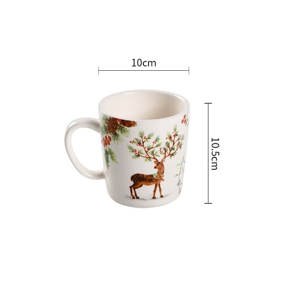 2 pcs Festive Christmas Ceramic Plate, Unique Underglaze Dinner Plate for Steak, Pasta and Home Dining