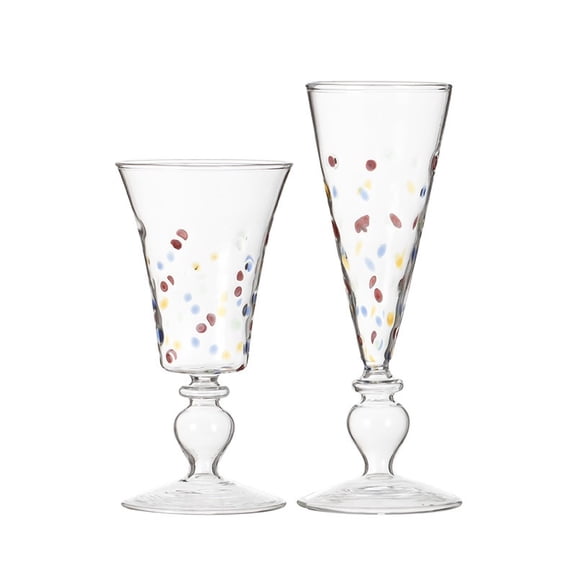 2 pcs French Style Stemmed Glass Cup, Heat Resistant High Borosilicate Goblet, Multipurpose Champagne and Cocktail Glass