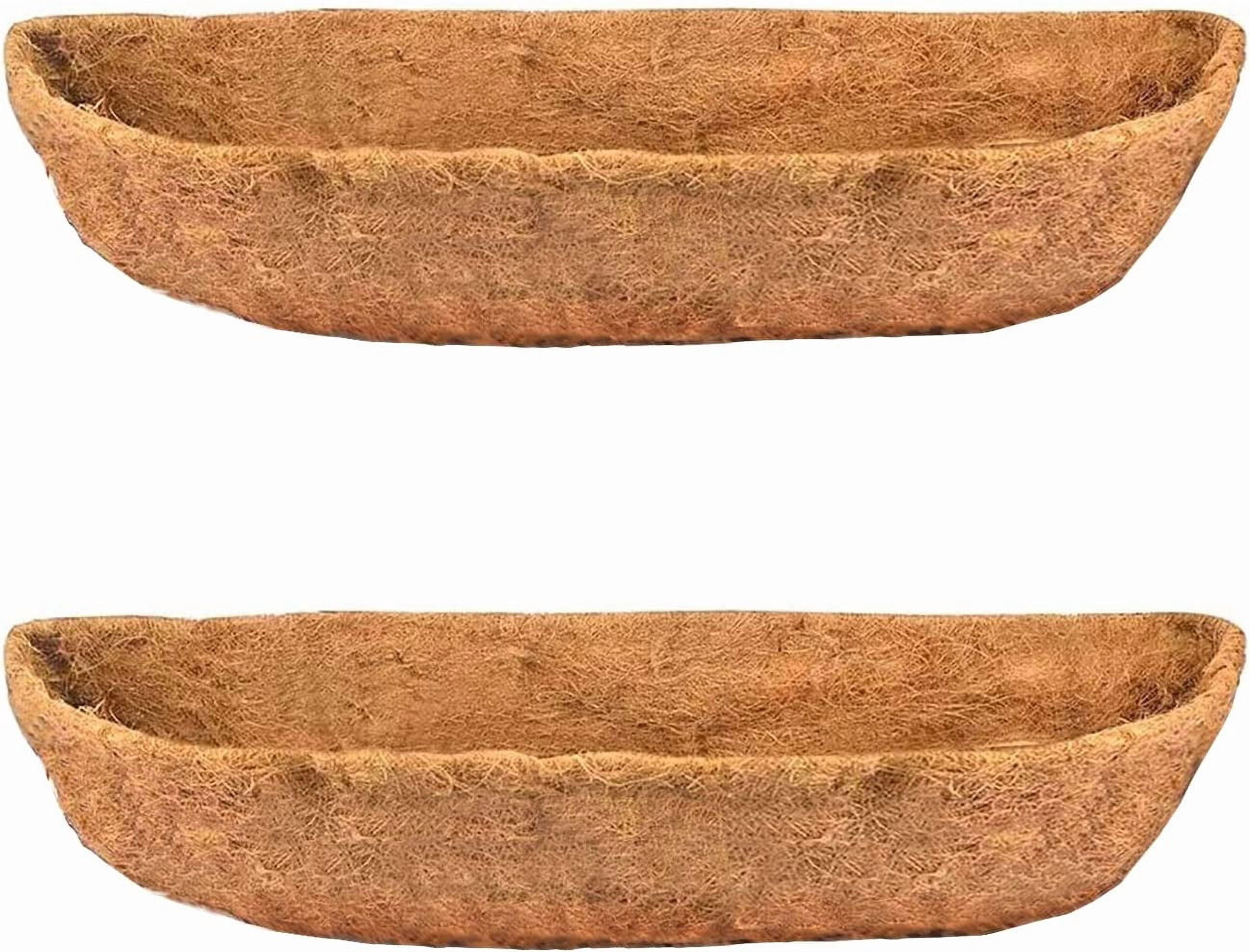 2 pcs Garden Coconut Planter Liners Preformed Window Box Natural Trough Coco Liner Coir Mats (30 inch)